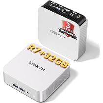 GEEKOM A7 Mini PC,Ryzen 7 7730U(Low Power) 32GB RAM &500GB SSD